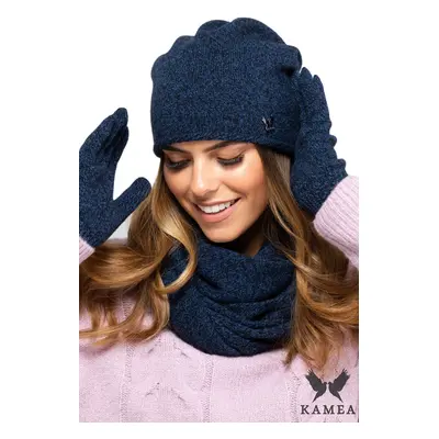 Kamea Woman's Set Hat&Chimney K.19.274.12 Navy Blue