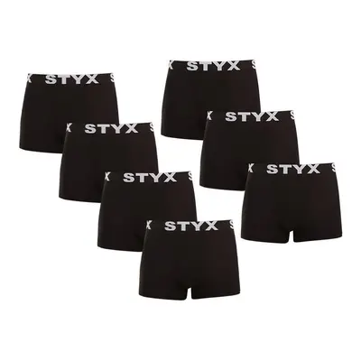 7PACK pánské boxerky Styx sportovní guma černé