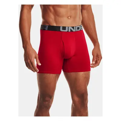 Under Armour Boxerky UA Charged Cotton 6in Pack-RED - Pánské