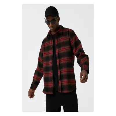 Koton Men's Red Plaid Shirt