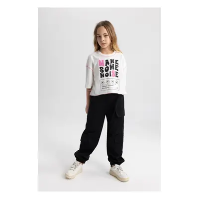 DEFACTO Girl's Parachute Cargo Cotton Trousers