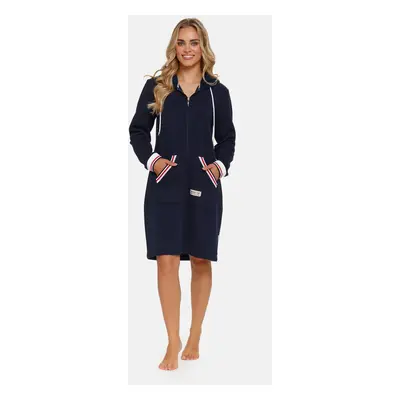 Doctor Nap Woman's Bathrobe SMZ.4508 Navy Blue