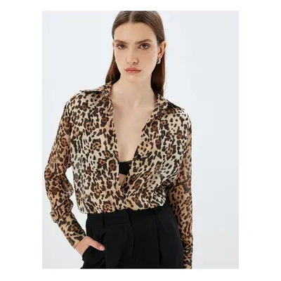 Koton Leopard Print Shirt Regular Fit Long Sleeve