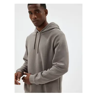 Koton Raised Cotton Basic Hooded Sweatshirt