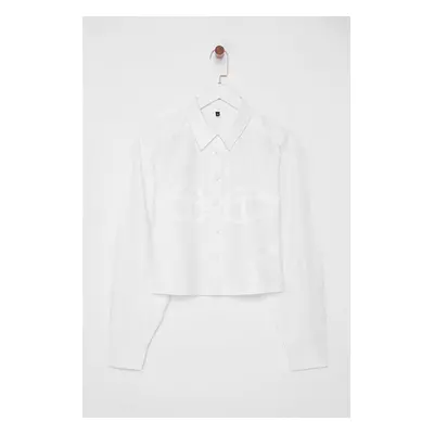 Trendyol White Stitch Detailed Poplin Woven Shirt