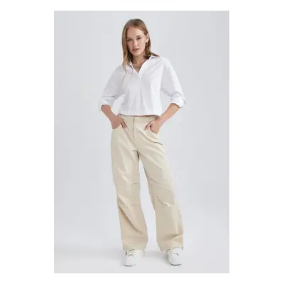 DEFACTO Cool Elastic Waist Parachute Gabardine Trousers