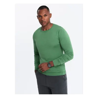 Ombre Classic men's sweater with round neckline - green