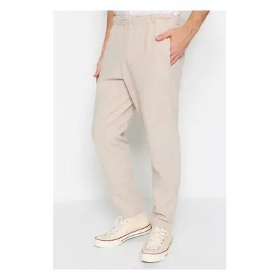 Trendyol Stone Regular Fit Elastic Waist Gabardine Trousers