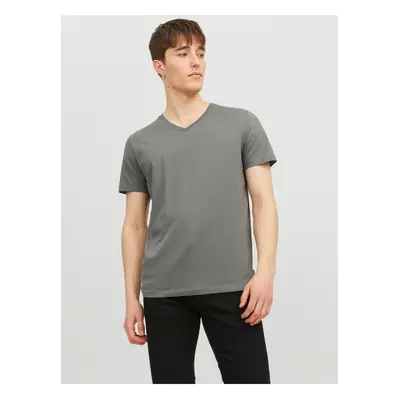 Šedé pánské basic tričko Jack & Jones Organic - Pánské