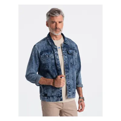 Ombre Men's denim katana jacket - denim