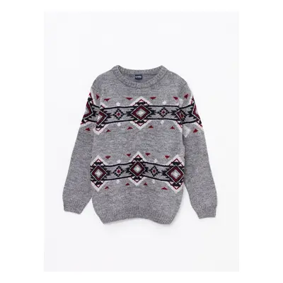 LC Waikiki Crew Neck Patterned Long Sleeve Boy's Knitwear Sweater