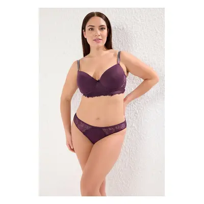 Trendyol Curve Plum Lace Stoned Soft Underwear Sets