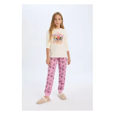 DEFACTO Girls Pajama Set Powerpuff Girls Long Sleeve Top Long Bottom