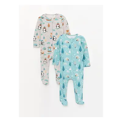 LC Waikiki Crew Neck Printed Baby Boy Jumpsuit 2-pack