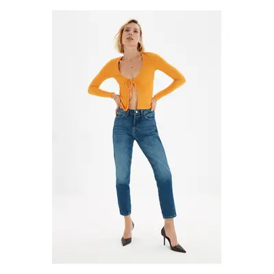 Trendyol Dark Blue Wash High Waist Jeans