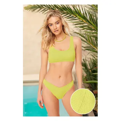 Trendyol Green Bralette Textured Bikini Top