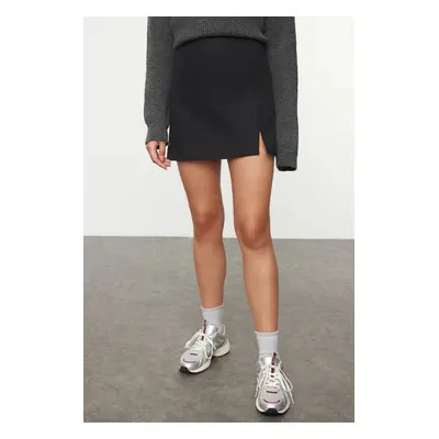 Trendyol Black Slit Detailed Mini Woven Skirt