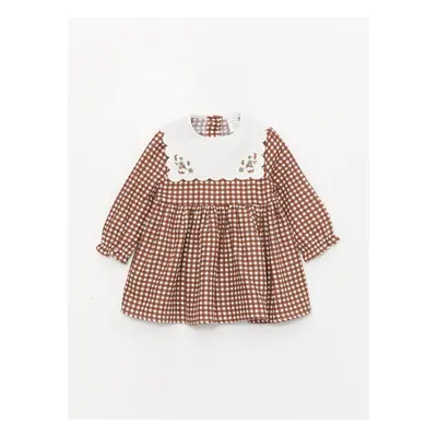 LC Waikiki Crew Neck Long Sleeve Plaid Baby Girl Dress