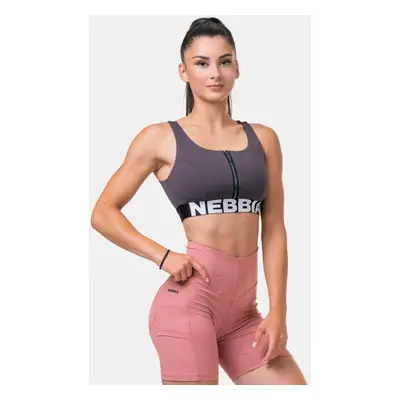 Dámská podprsenka Nebbia Smart zip sports bra marron