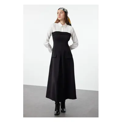 Trendyol Black Shirt Collar Detailed Woven Dress