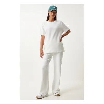 Happiness İstanbul Women's White T-Shirt Tracksuit Set