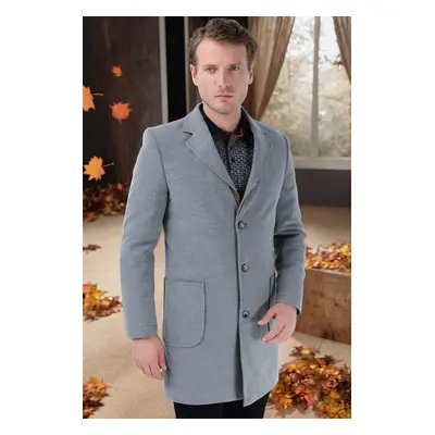 PLT8384 DEWBERRY MEN'S COAT-STRAIGHT GREY