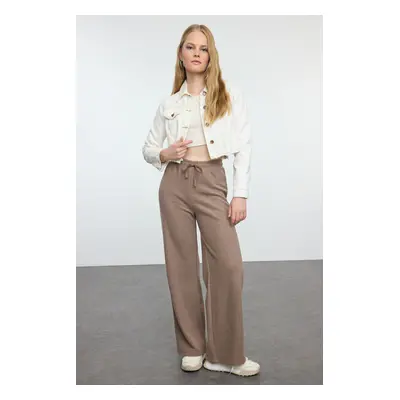 Trendyol Mink Wide Leg Thessaloniki Knitted Trousers