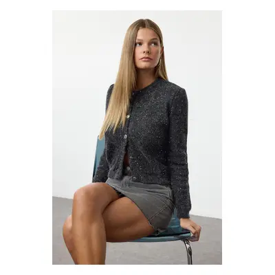 Trendyol Anthracite Soft Texture Knitted Cardigan