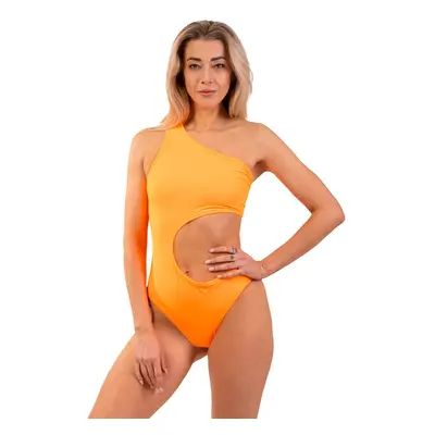 Dámské plavky Nebbia One Shoulder Asymmetrical Monokini Orange Neon