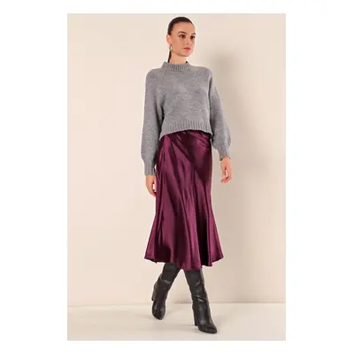 Bigdart Satin Skirt - Purple