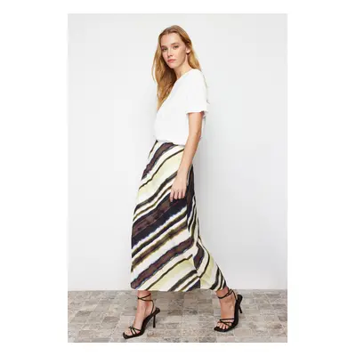 Trendyol Multi Color Satin Pattern A-line Midi Length Woven Skirt