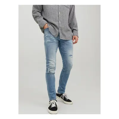 Modré pánské skinny fit džíny Jack & Jones Glenn - Pánské