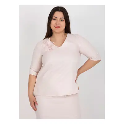 Světle růžová dámská halenka plus size ze sady