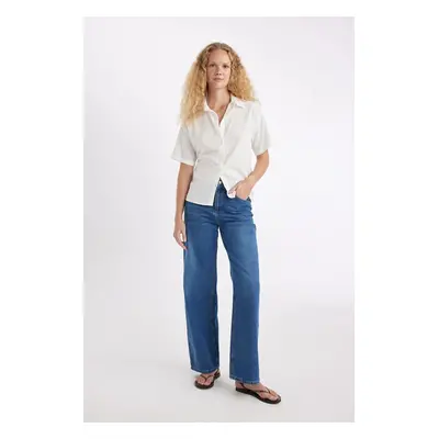 DEFACTO Wide Leg Fit Wide Fit Normal Waist Wide Leg Jean Trousers