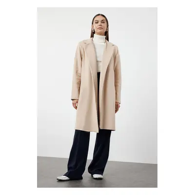 Trendyol Stone Covered Soft Textured Unlined Knitted Cashmere Coat