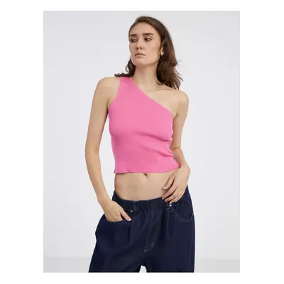 Růžové dámské crop top tílko JDY Nanna - Dámské