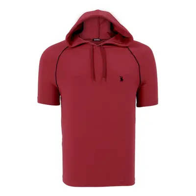 T8570 DEWBERRY HOODIE MEN'S T-SHIRT-PLAIN BURGUNDY