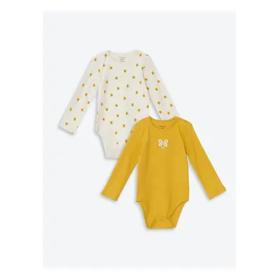 LC Waikiki Crew Neck Printed Baby Girl Snap Bodysuit Pack