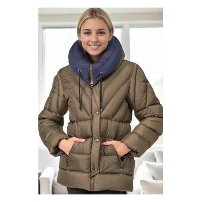 Z6683 DEWBERRY WOMEN'S COAT-KHAKI-1