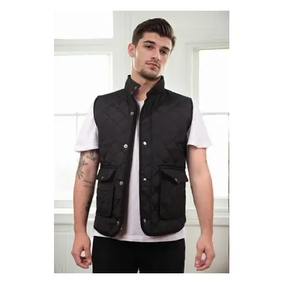 83925 Dewberry Mens Vest with Side Pockets-BLACK