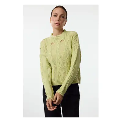 Trendyol Lime Soft Texture Crew Neck Knitwear Sweater