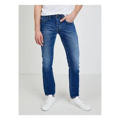 Tmavě modré pánské straight fit džíny Pepe Jeans Cash - Pánské