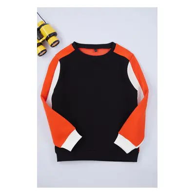 Trendyol Black Boy Color Block Knitted Sweatshirt