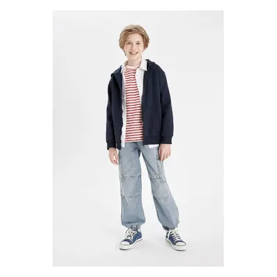 DEFACTO Boys Cargo Pocket Elastic Waist and Leg Jogger Parachute Jean Pants