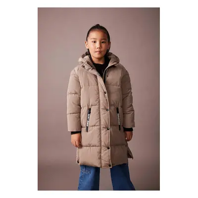 DEFACTO Girl's Water Repellent Plush Lining Long Coat