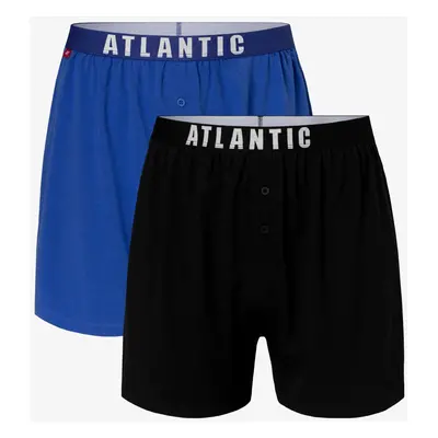 Pánské volné boxerky ATLANTIC 2Pack - modrá, námořnická modrá