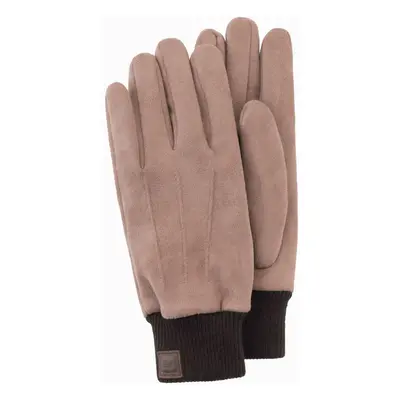 Ombre Men's eco-suede gloves with welt - brown