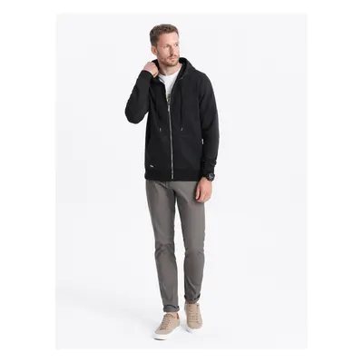 Ombre Men's unbuttoned hooded sweatshirt - black