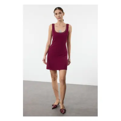 Trendyol Plum Plain Mini Woven Dress