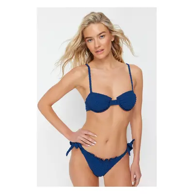 Trendyol Navy Blue Balcony Bikini Top